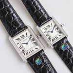 Replica Cartier Tank Watch Ladies Solo  large model Stainless Steel Diamond Watch